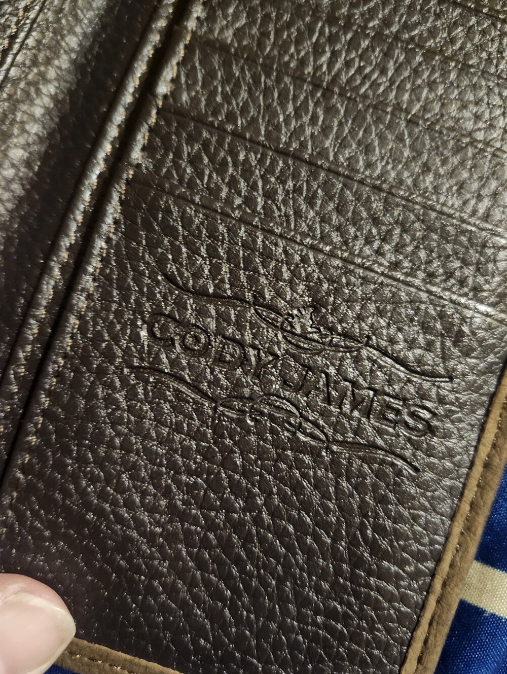 Brown Embossed Leather Wallet with Decorative Concho - Picture 3 of 5